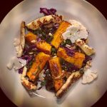 winter salad with squash and halloumi 