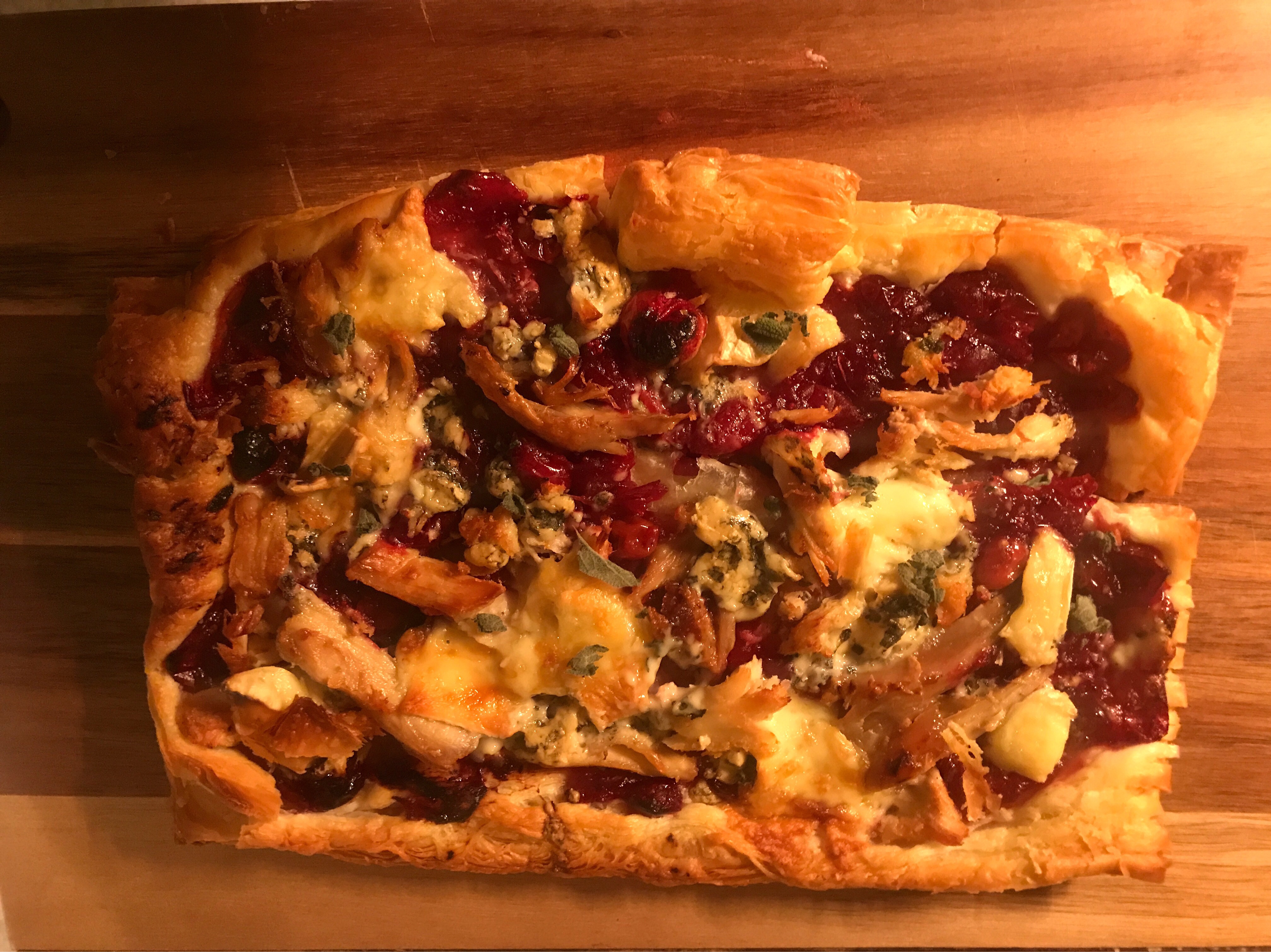 Turkey Brie and Cranberry Tart