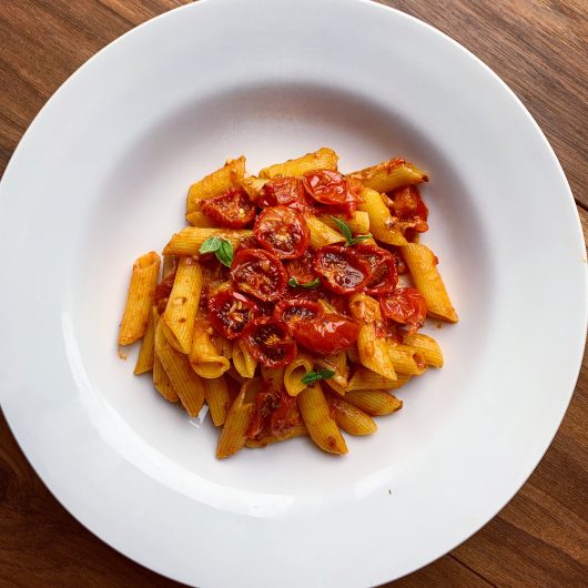 Tomato Olive and Anchovy Pasta