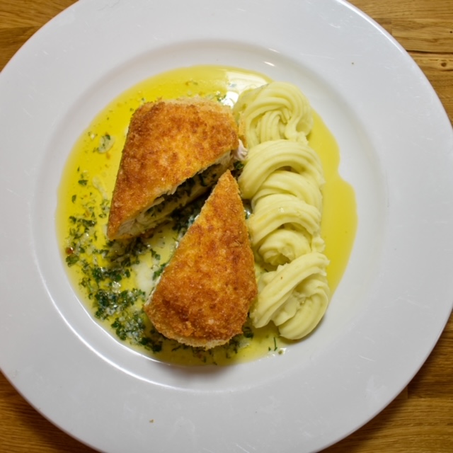 Chicken Kiev with Creamy Mash