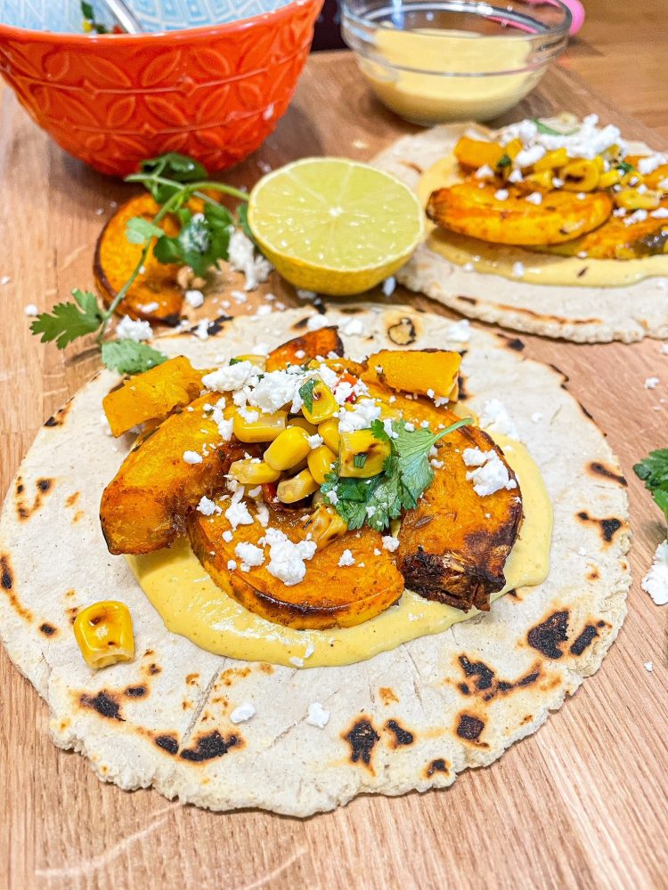 Butternut Squash and Sweetcorn Tacos