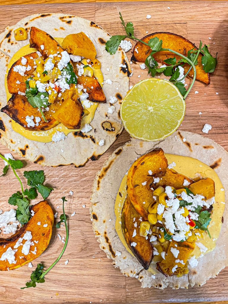 Butternut Squash and Sweetcorn Tacos