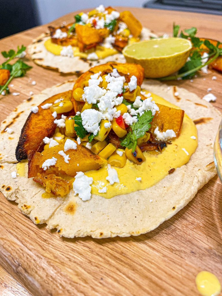 Butternut Squash and Sweetcorn Tacos